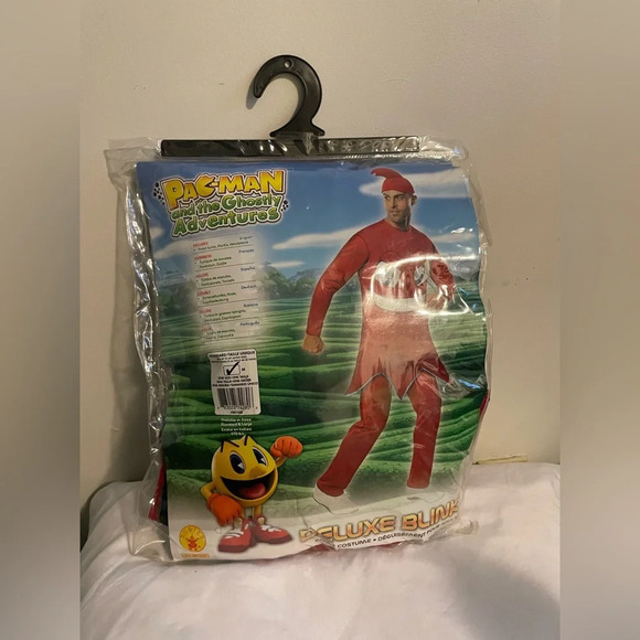 Sz OS44 jacket sizePac-Man Pac Man Red Ghost Blinky Deluxe Man Halloween Costume - Picture 3 of 5